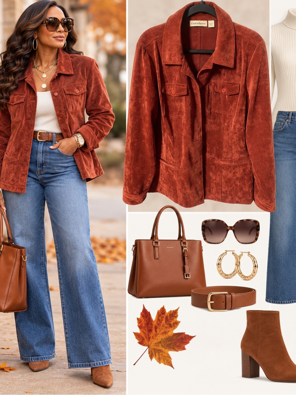 Croft & Barrow Rust Corduroy Jacket Vintage-Inspired Fall Shacket